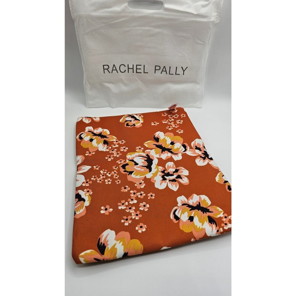 NEW Rachel Pally Zahara Reversible Clutch Bag Orange Floral Vegan Leather Purse